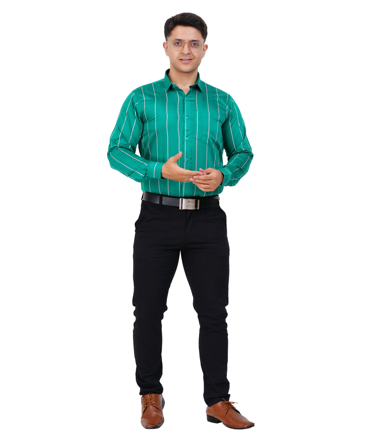 Fashily Men's Formal Shirt | Regular Fit Stripe Shirt for Men | Stripe Full Sleeve Office Wear Shirt for Men's