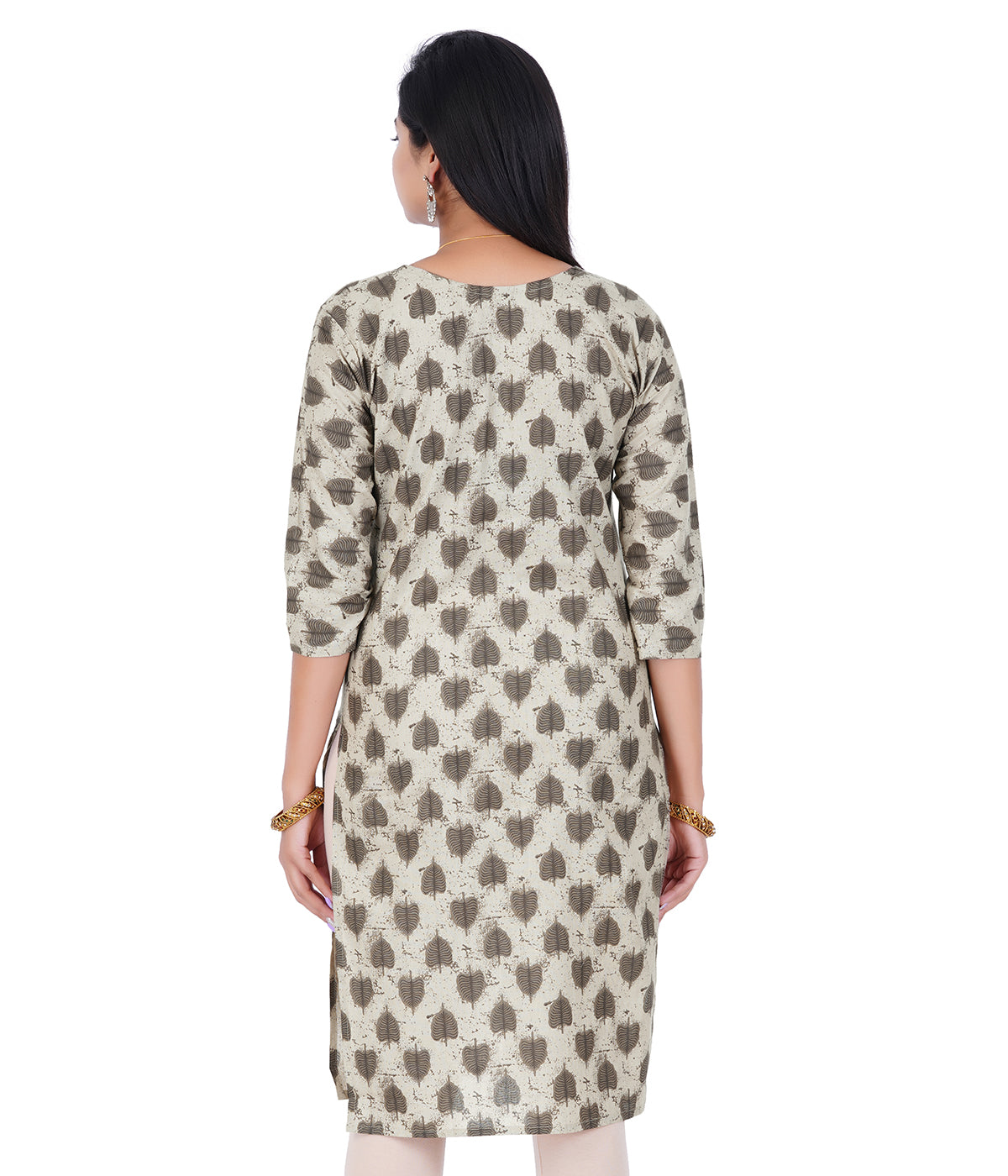 Women's Cotton Printed Kurtis - Brown