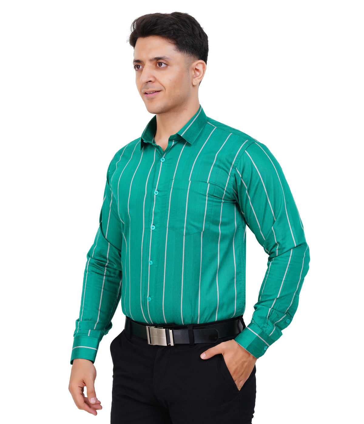 Fashily Men's Formal Shirt | Regular Fit Stripe Shirt for Men | Stripe Full Sleeve Office Wear Shirt for Men's