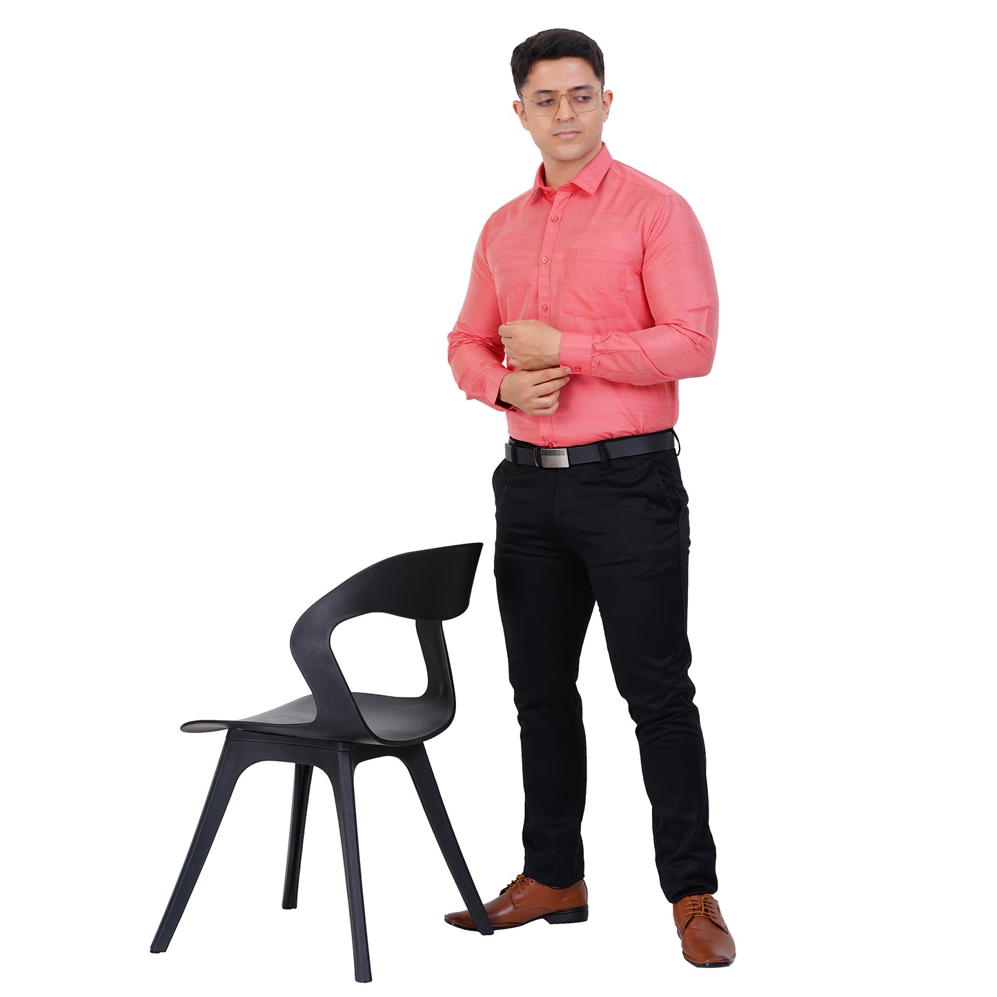 Fashily Men's Formal Shirt | Regular Fit Shirt for Men | Full Sleeve Solid Plain Office Wear Shirt for Men