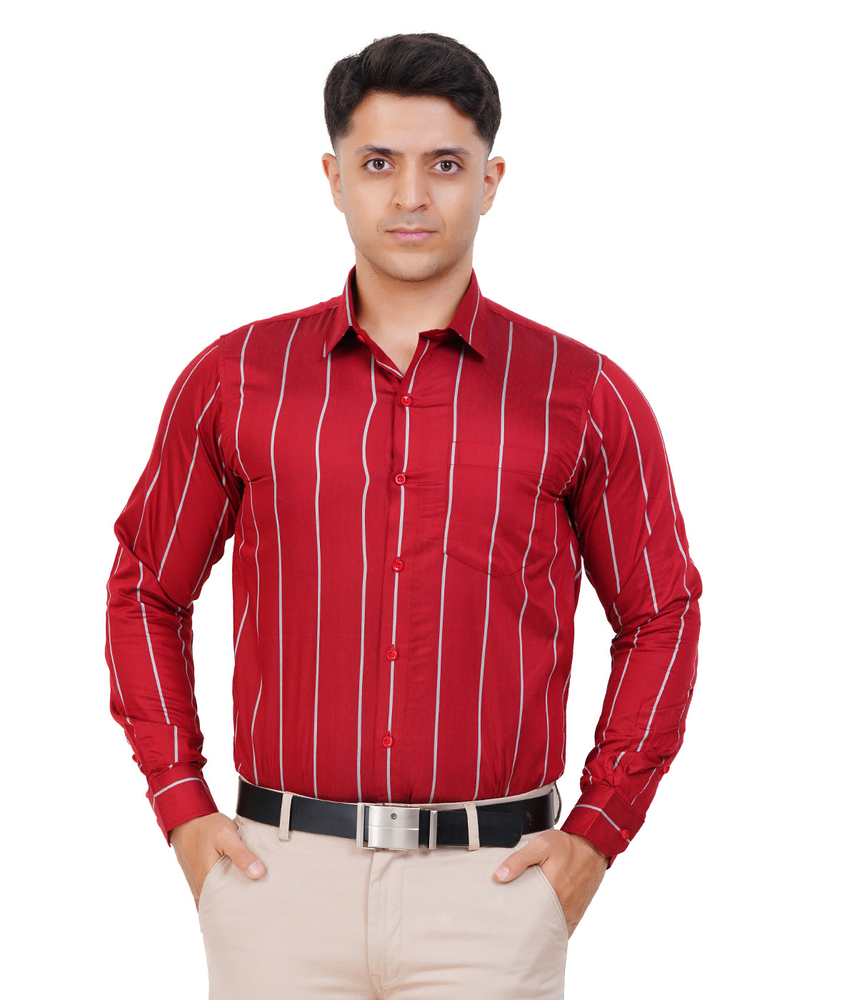 Fashily Men's Formal Shirt | Regular Fit Stripe Shirt for Men | Stripe Full Sleeve Office Wear Shirt for Men's