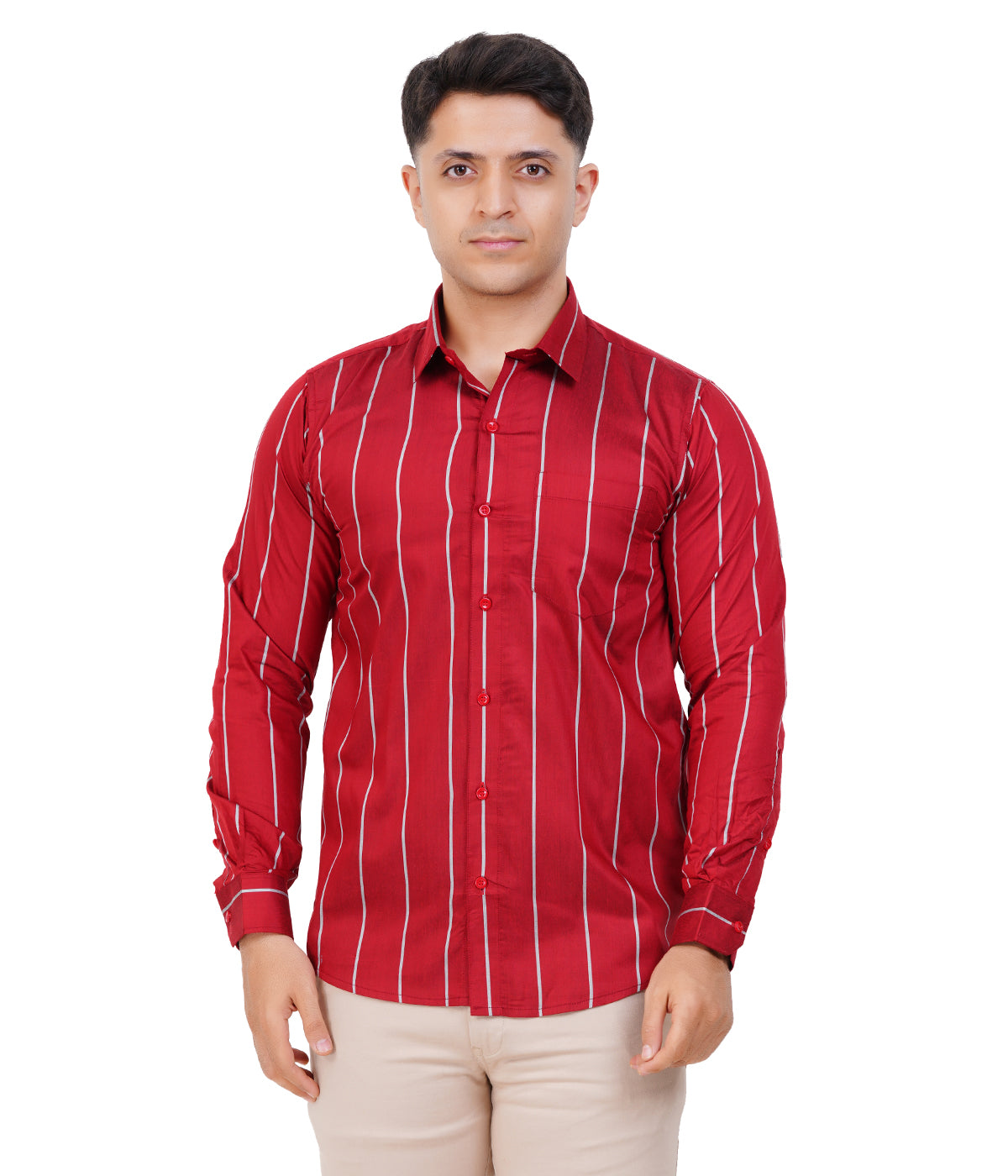 Fashily Men's Formal Shirt | Regular Fit Stripe Shirt for Men | Stripe Full Sleeve Office Wear Shirt for Men's
