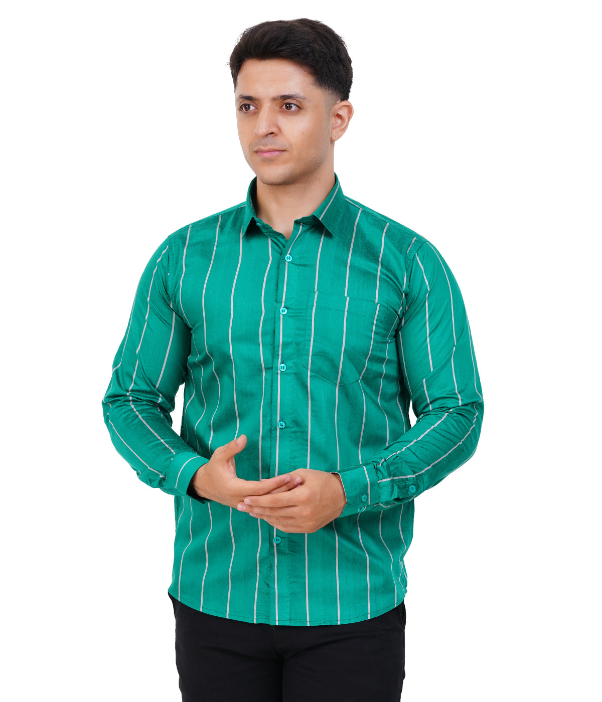 Fashily Men's Formal Shirt | Regular Fit Stripe Shirt for Men | Stripe Full Sleeve Office Wear Shirt for Men's