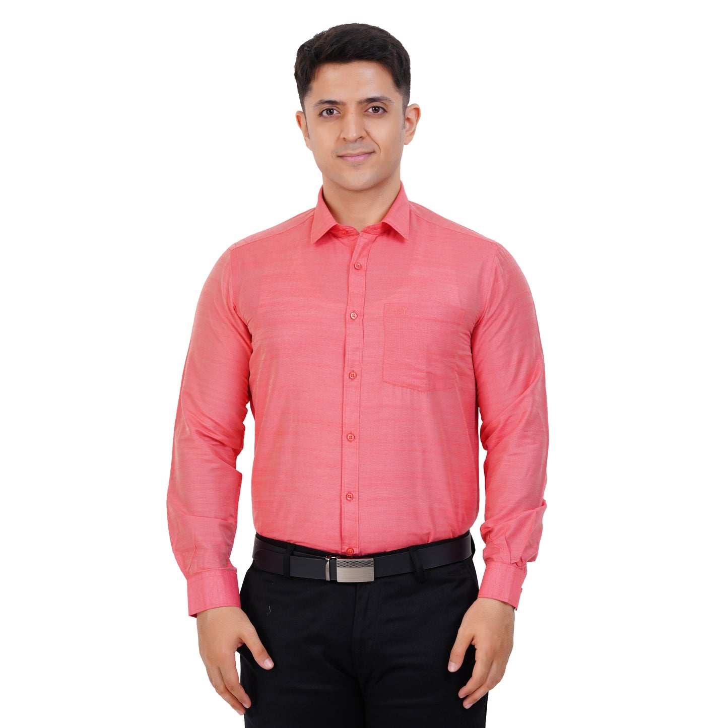 Fashily Men's Formal Shirt | Regular Fit Shirt for Men | Full Sleeve Solid Plain Office Wear Shirt for Men