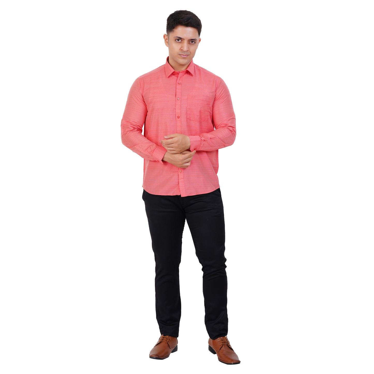 Fashily Men's Formal Shirt | Regular Fit Shirt for Men | Full Sleeve Solid Plain Office Wear Shirt for Men