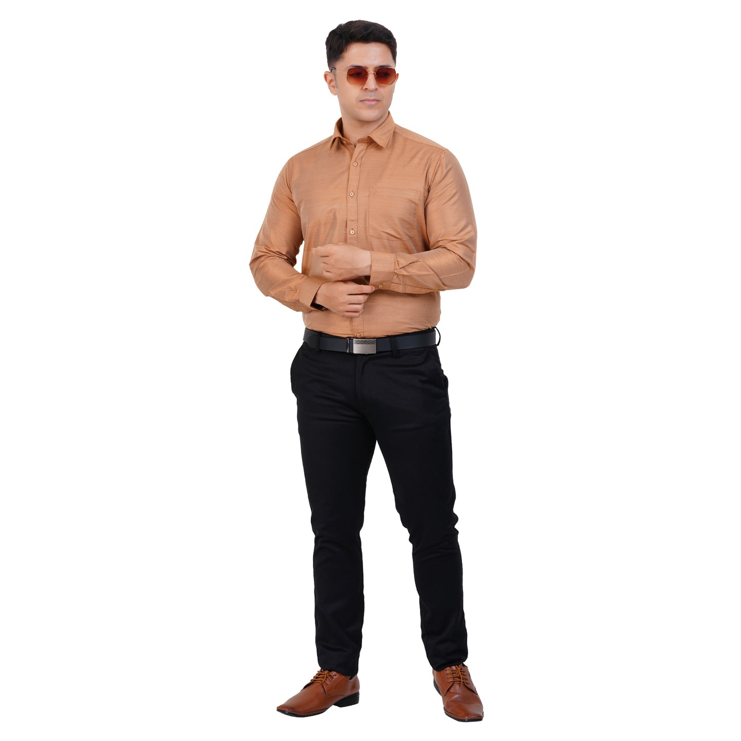 Fashily Men's Formal Shirt | Regular Fit Shirt for Men | Full Sleeve Solid Plain Office Wear Shirt for Men