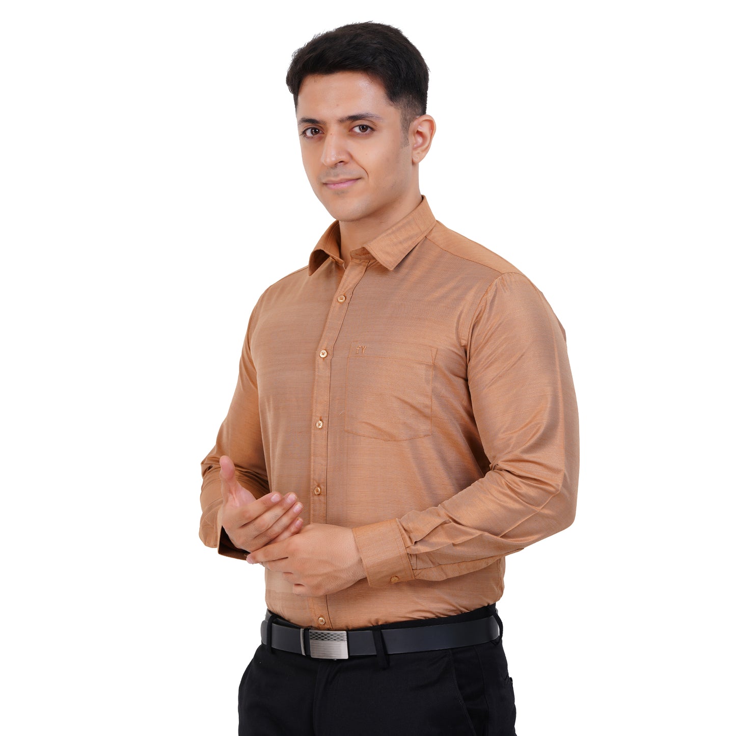 Fashily Men's Formal Shirt | Regular Fit Shirt for Men | Full Sleeve Solid Plain Office Wear Shirt for Men