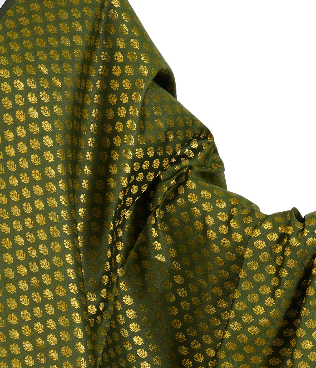 Women's Jacquard Banarasi Dupatta - Olive Green Small Flower