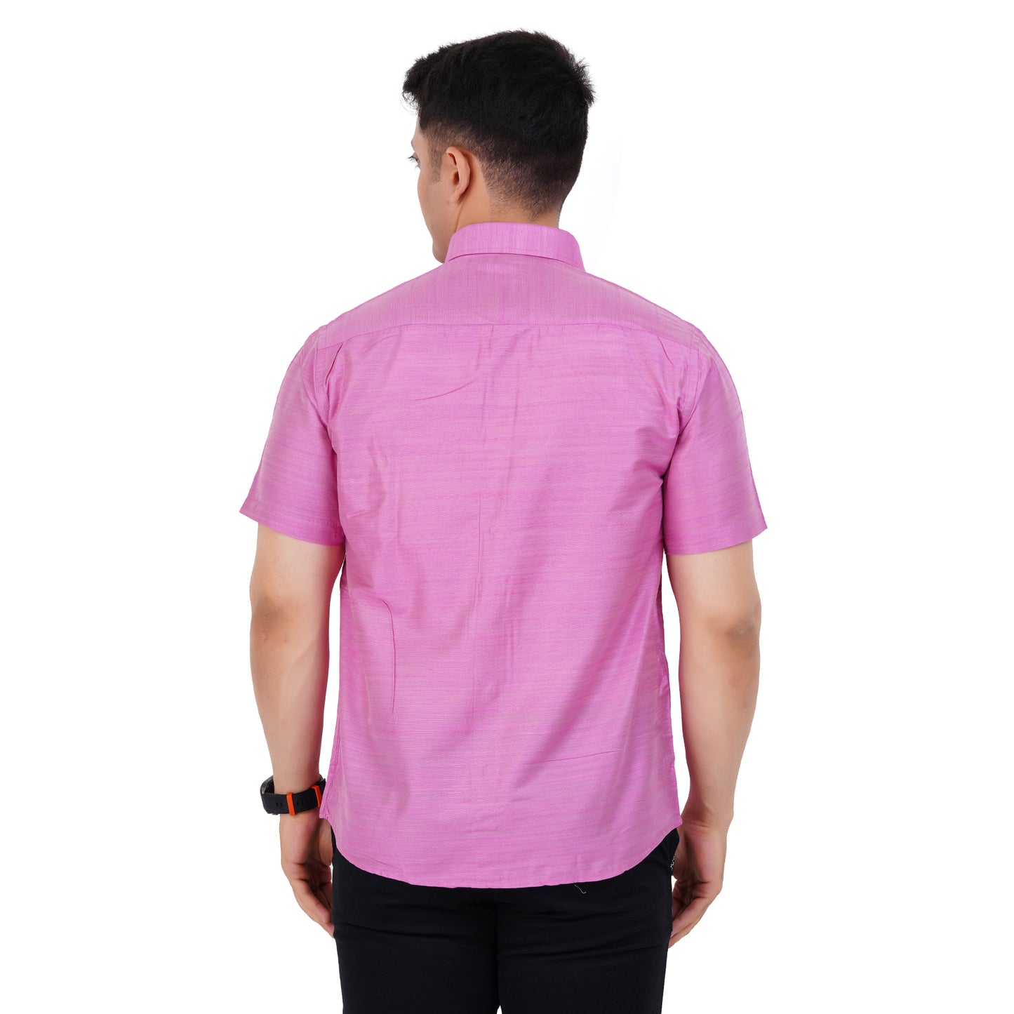 Fashily Men's Formal Shirt | Regular Fit Shirt for Men | Half Sleeve Solid Plain Office Wear Shirt for Man