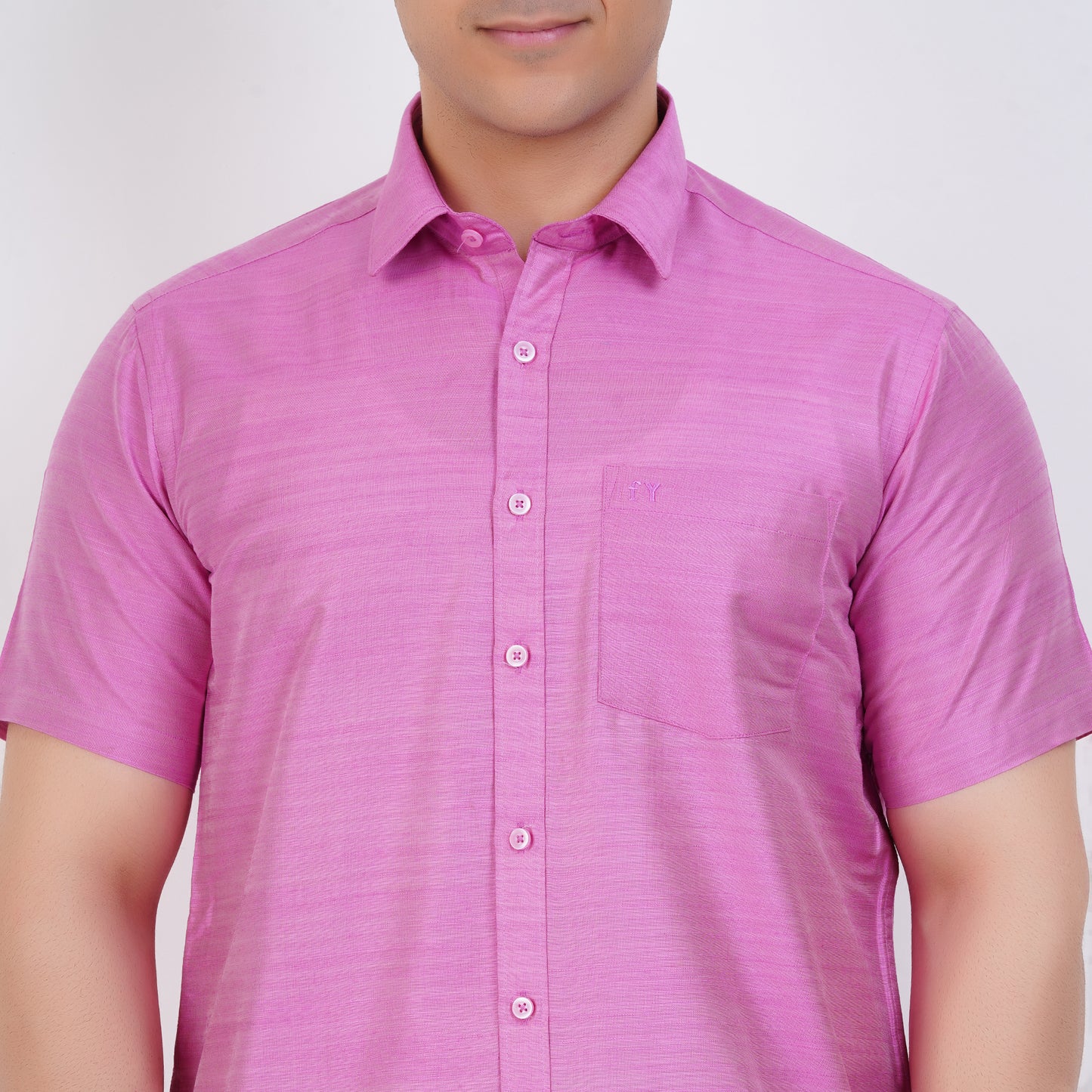 Fashily Men's Formal Shirt | Regular Fit Shirt for Men | Half Sleeve Solid Plain Office Wear Shirt for Man