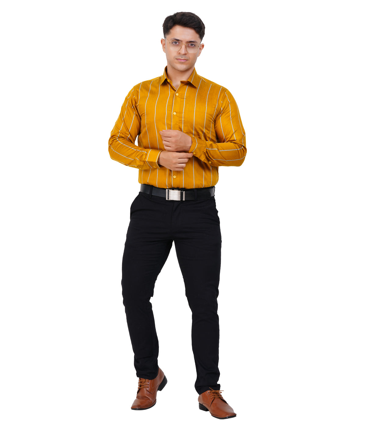 Fashily Men's Formal Shirt | Regular Fit Stripe Shirt for Men | Stripe Full Sleeve Office Wear Shirt for Men's