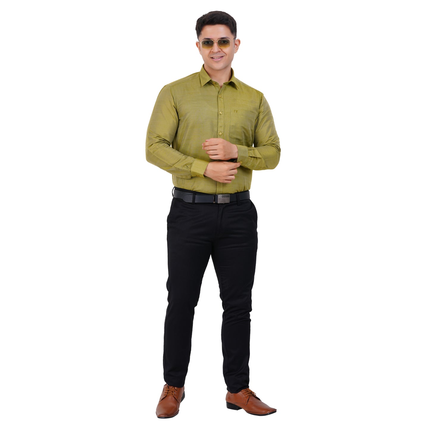 Fashily Men's Formal Shirt | Regular Fit Shirt for Men | Full Sleeve Solid Plain Office Wear Shirt for Men