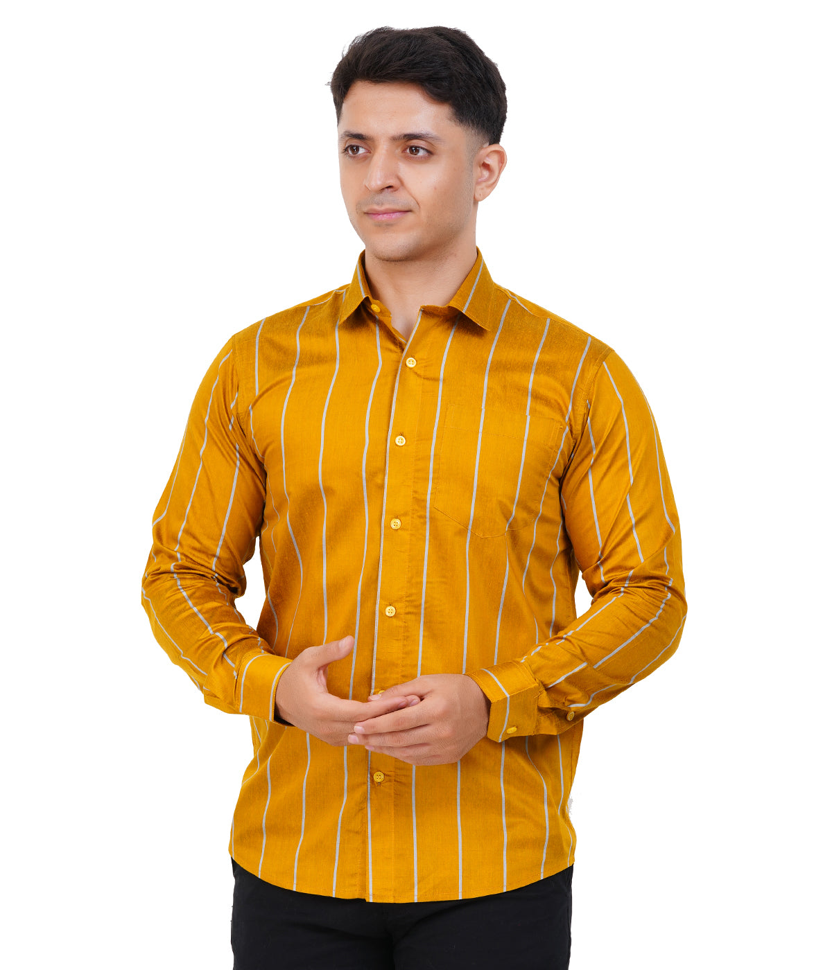 Fashily Men's Formal Shirt | Regular Fit Stripe Shirt for Men | Stripe Full Sleeve Office Wear Shirt for Men's