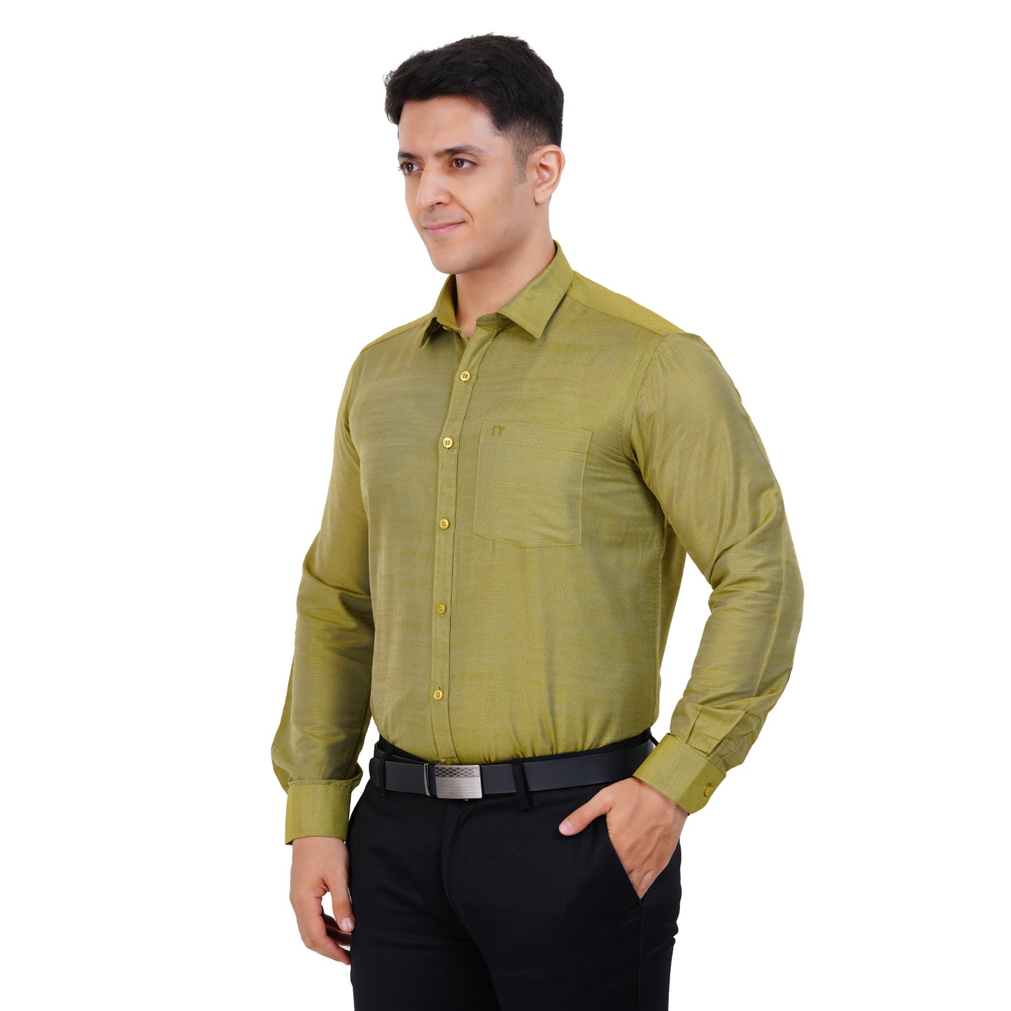 Fashily Men's Formal Shirt | Regular Fit Shirt for Men | Full Sleeve Solid Plain Office Wear Shirt for Men
