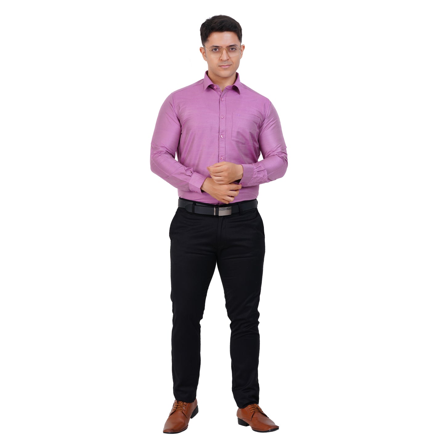 Fashily Men's Formal Shirt | Regular Fit Shirt for Men | Full Sleeve Solid Plain Office Wear Shirt for Men
