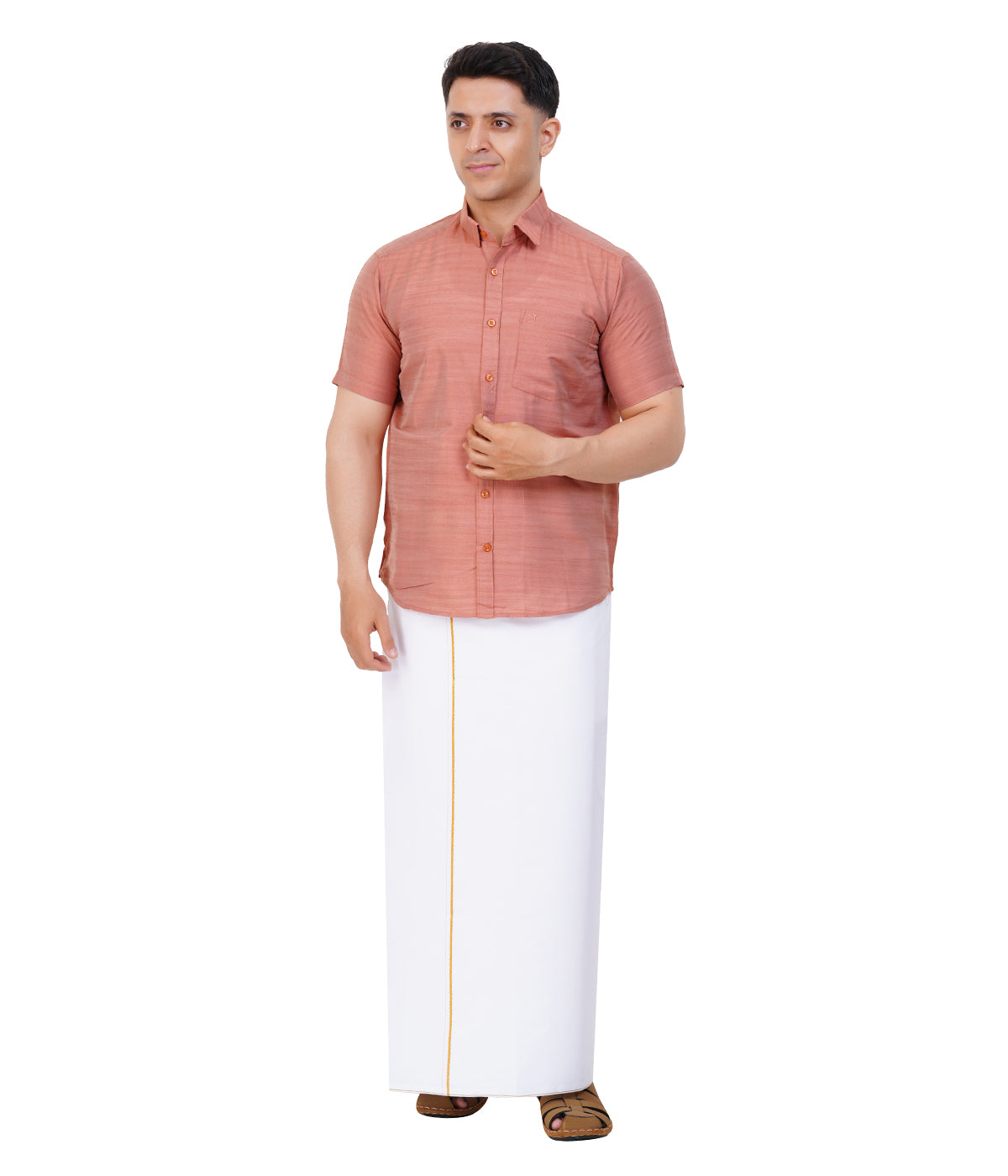 Fashily Men's Traditional Half Sleeve Shirt for Men | Ethnic Half Hand Shirts for Men Regular Fit Shirt