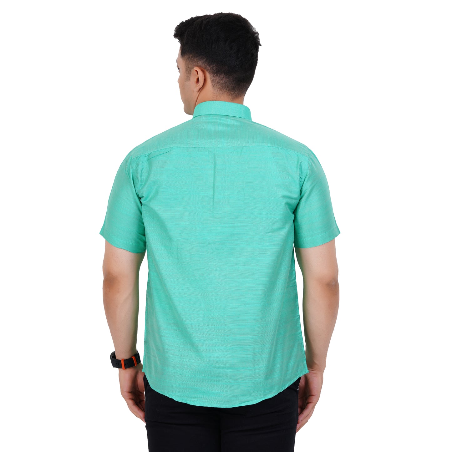 Fashily Men's Formal Shirt | Regular Fit Shirt for Men | Half Sleeve Solid Plain Office Wear Shirt for Man