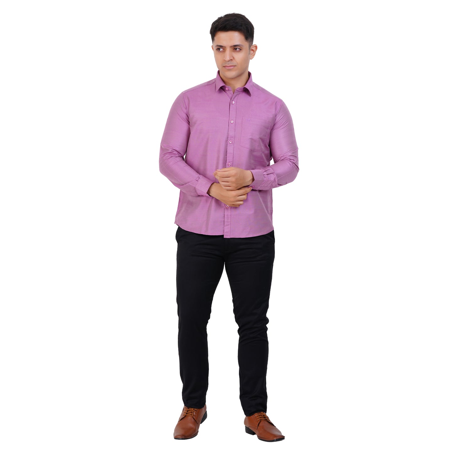 Fashily Men's Formal Shirt | Regular Fit Shirt for Men | Full Sleeve Solid Plain Office Wear Shirt for Men