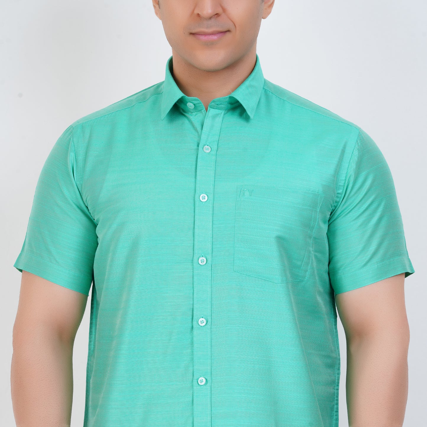 Fashily Men's Formal Shirt | Regular Fit Shirt for Men | Half Sleeve Solid Plain Office Wear Shirt for Man