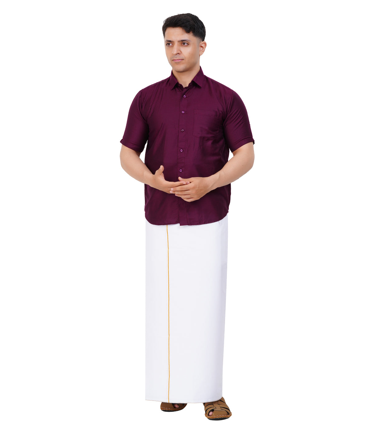 Fashily Men's Traditional Dobby Half Sleeve Shirt for Men Men Shirt | Ethnic Dobby Half Hand Shirts for Men