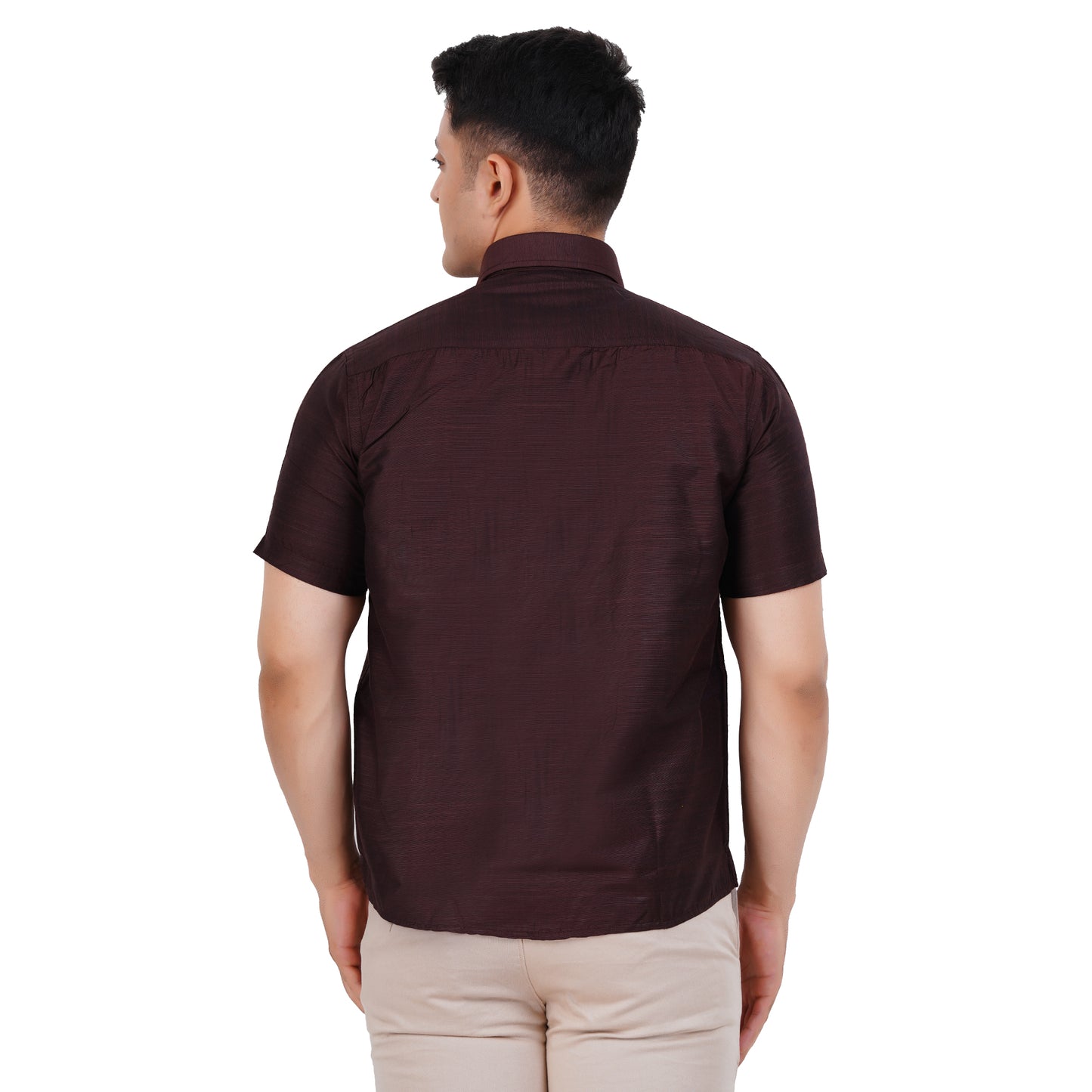 Fashily Men's Formal Shirt | Regular Fit Shirt for Men | Half Sleeve Solid Plain Office Wear Shirt for Man