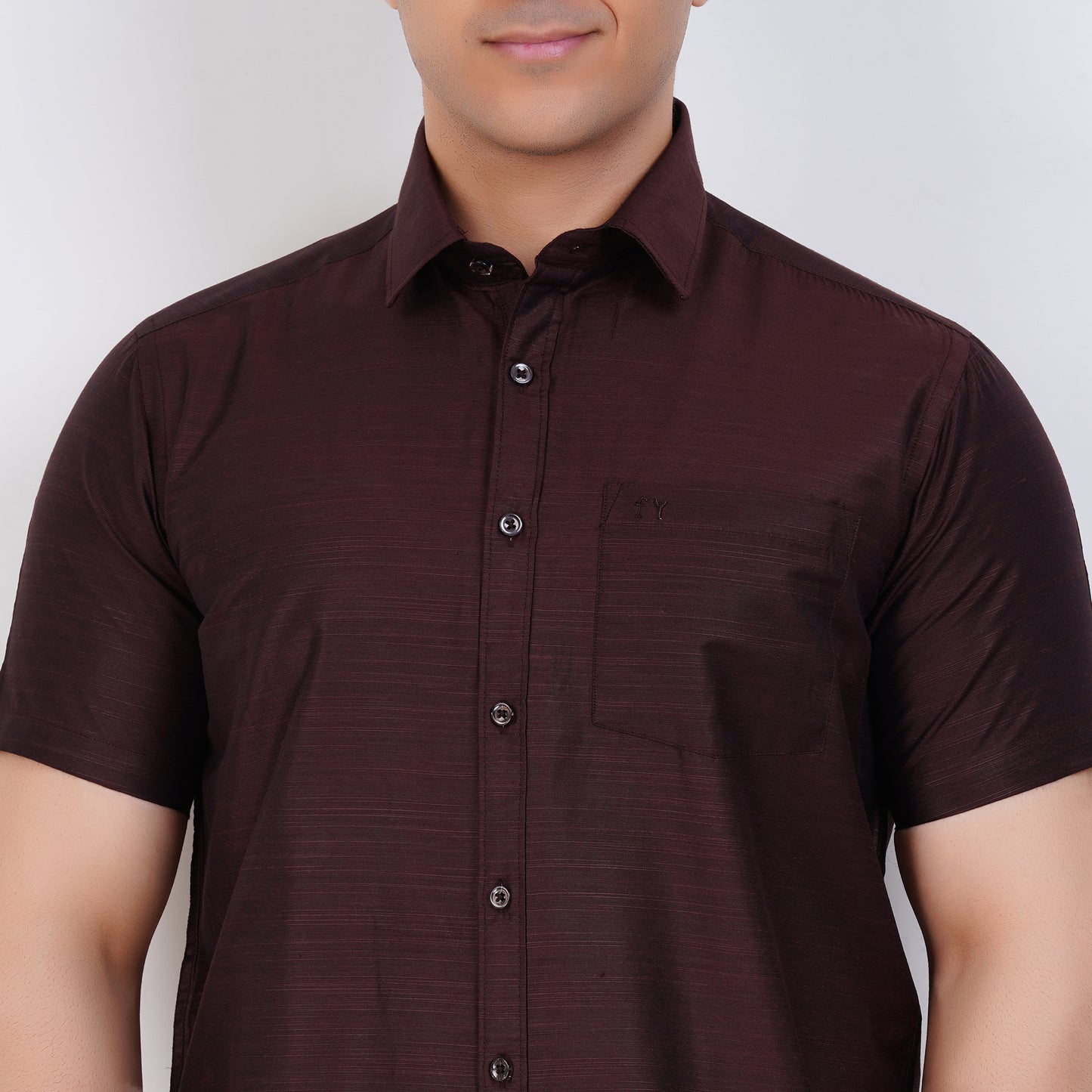 Fashily Men's Formal Shirt | Regular Fit Shirt for Men | Half Sleeve Solid Plain Office Wear Shirt for Man