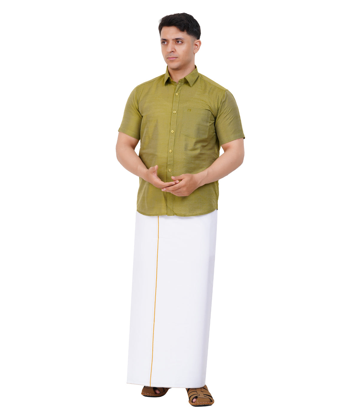 Fashily Men's Traditional Half Sleeve Shirt for Men | Ethnic Half Hand Shirts for Men Regular Fit Shirt