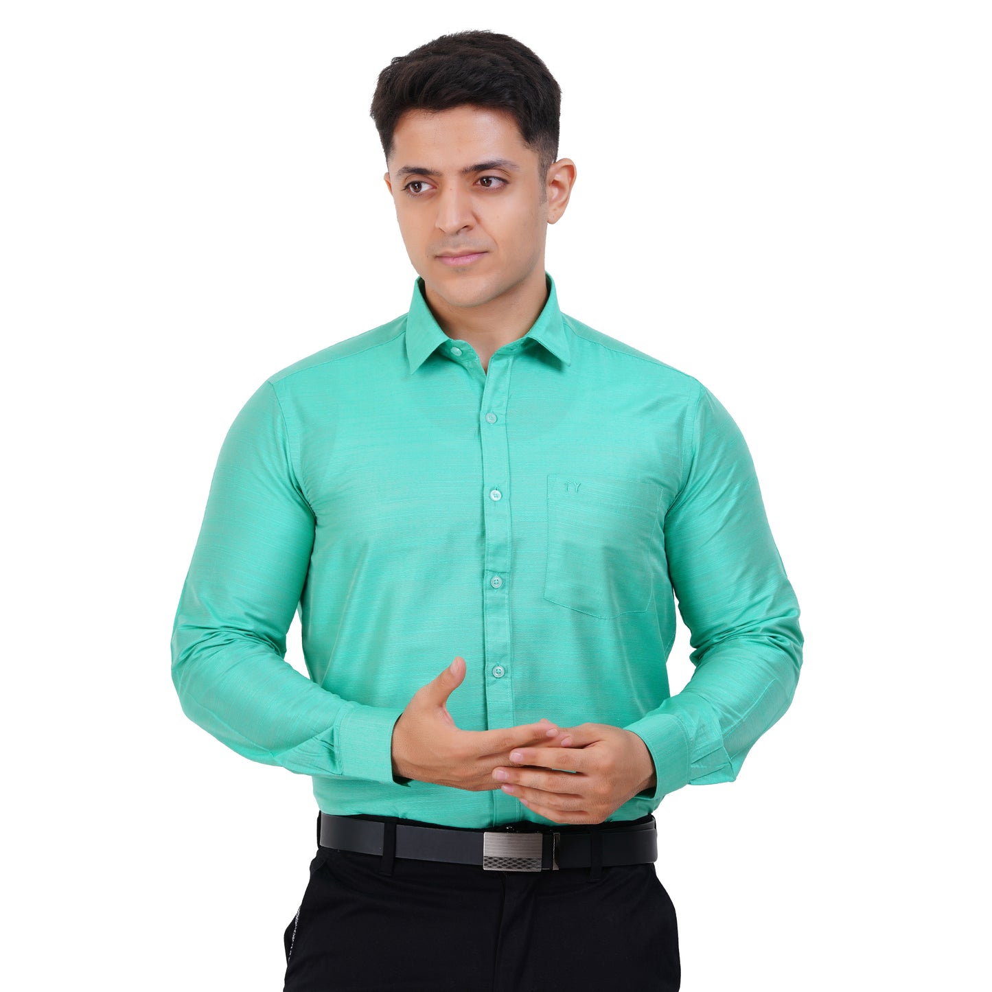 Fashily Men's Formal Shirt | Regular Fit Shirt for Men | Full Sleeve Solid Plain Office Wear Shirt for Men