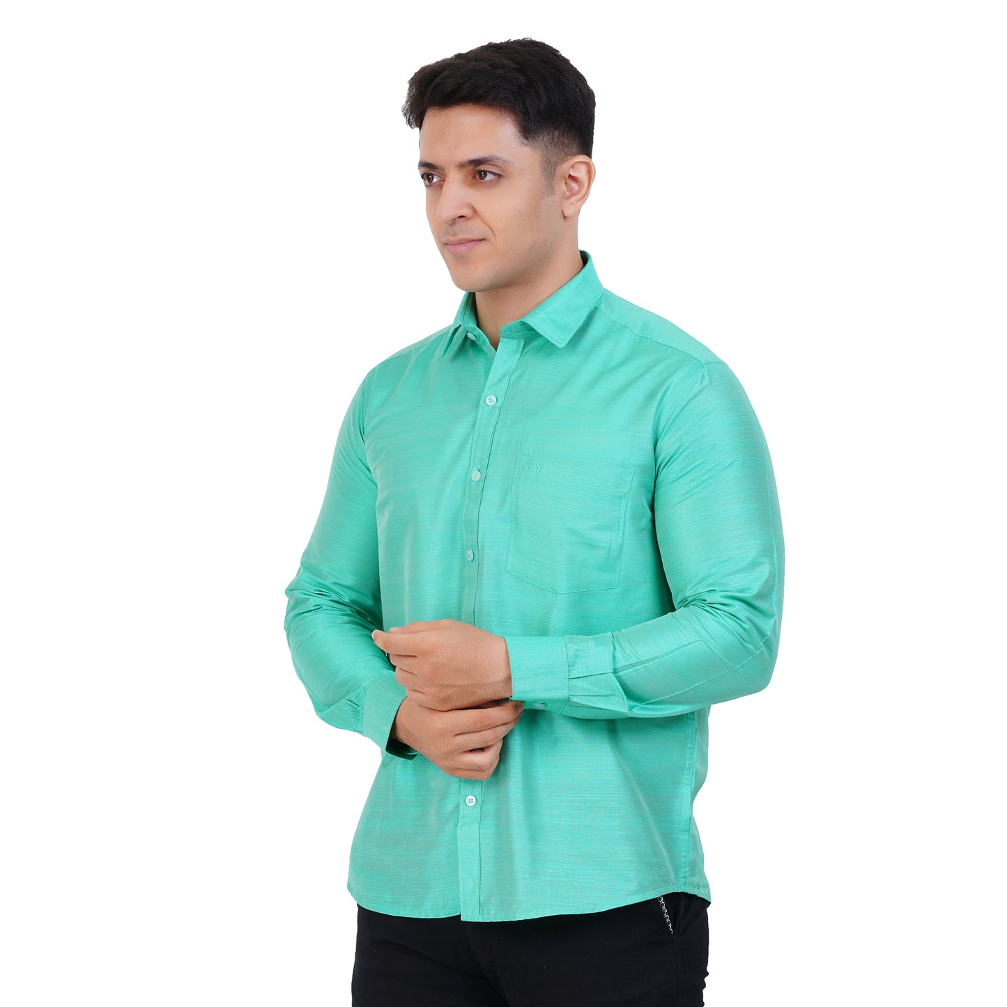 Fashily Men's Formal Shirt | Regular Fit Shirt for Men | Full Sleeve Solid Plain Office Wear Shirt for Men
