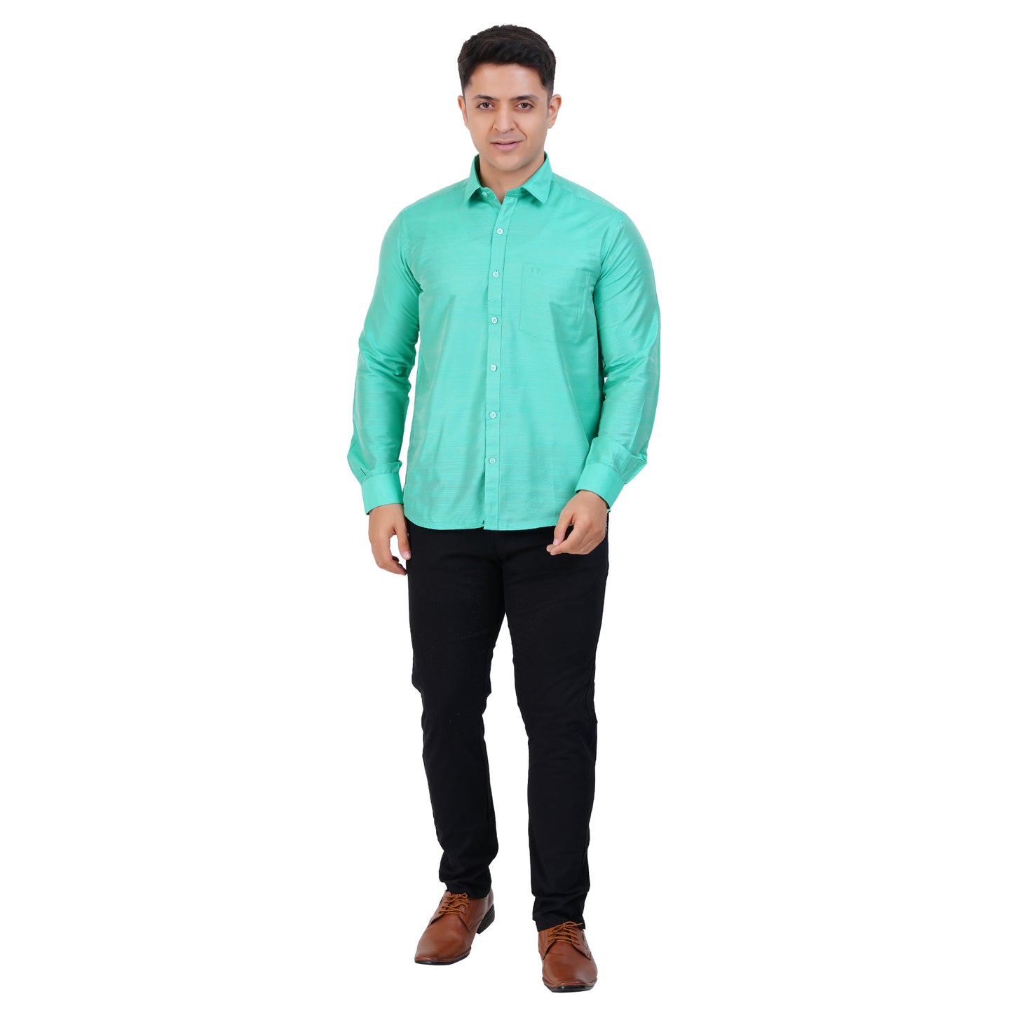 Fashily Men's Formal Shirt | Regular Fit Shirt for Men | Full Sleeve Solid Plain Office Wear Shirt for Men