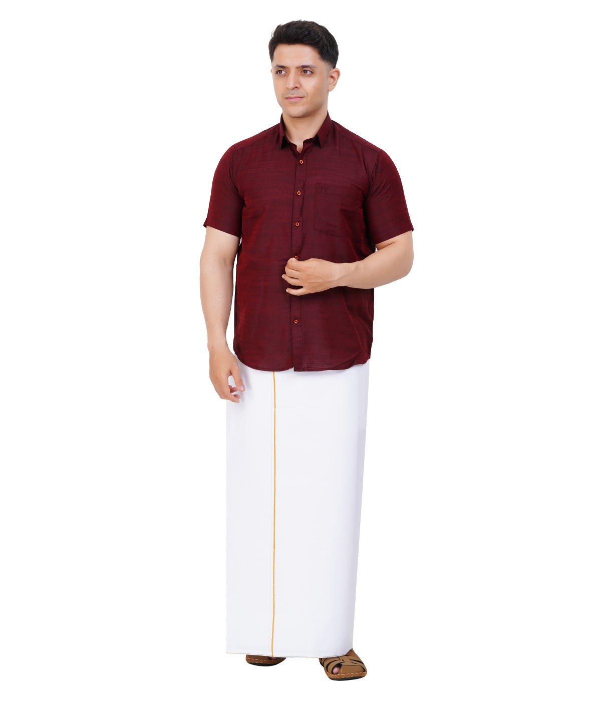 Fashily Men's Traditional Half Sleeve Shirt for Men | Ethnic Half Hand Shirts for Men Regular Fit Shirt