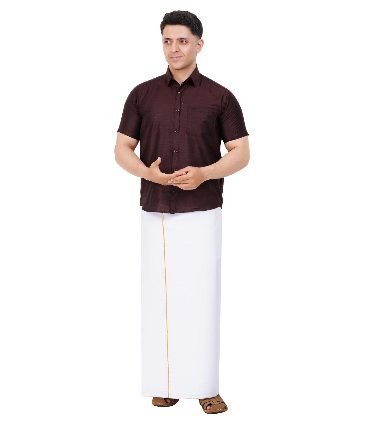 Fashily Men's Traditional Half Sleeve Shirt for Men | Ethnic Half Hand Shirts for Men Regular Fit Shirt