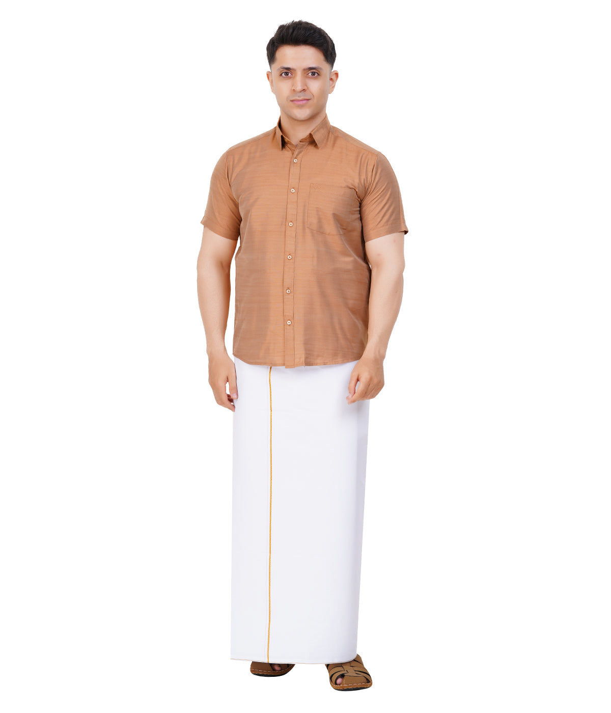 Fashily Men's Traditional Half Sleeve Shirt for Men | Ethnic Half Hand Shirts for Men Regular Fit Shirt