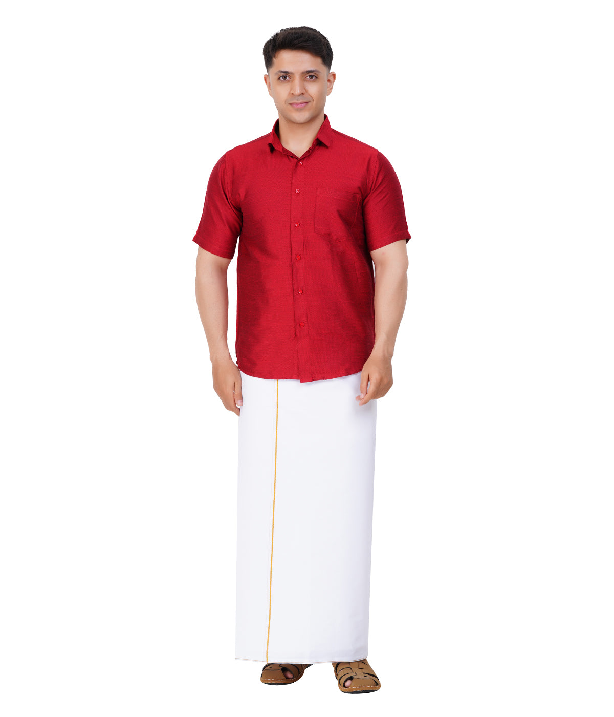 Fashily Men's Traditional Dobby Half Sleeve Shirt for Men Men Shirt | Ethnic Dobby Half Hand Shirts for Men