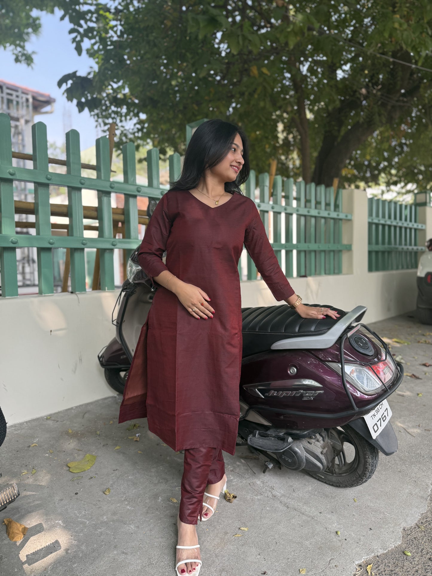 Raw Silk Co-ord Set Plain