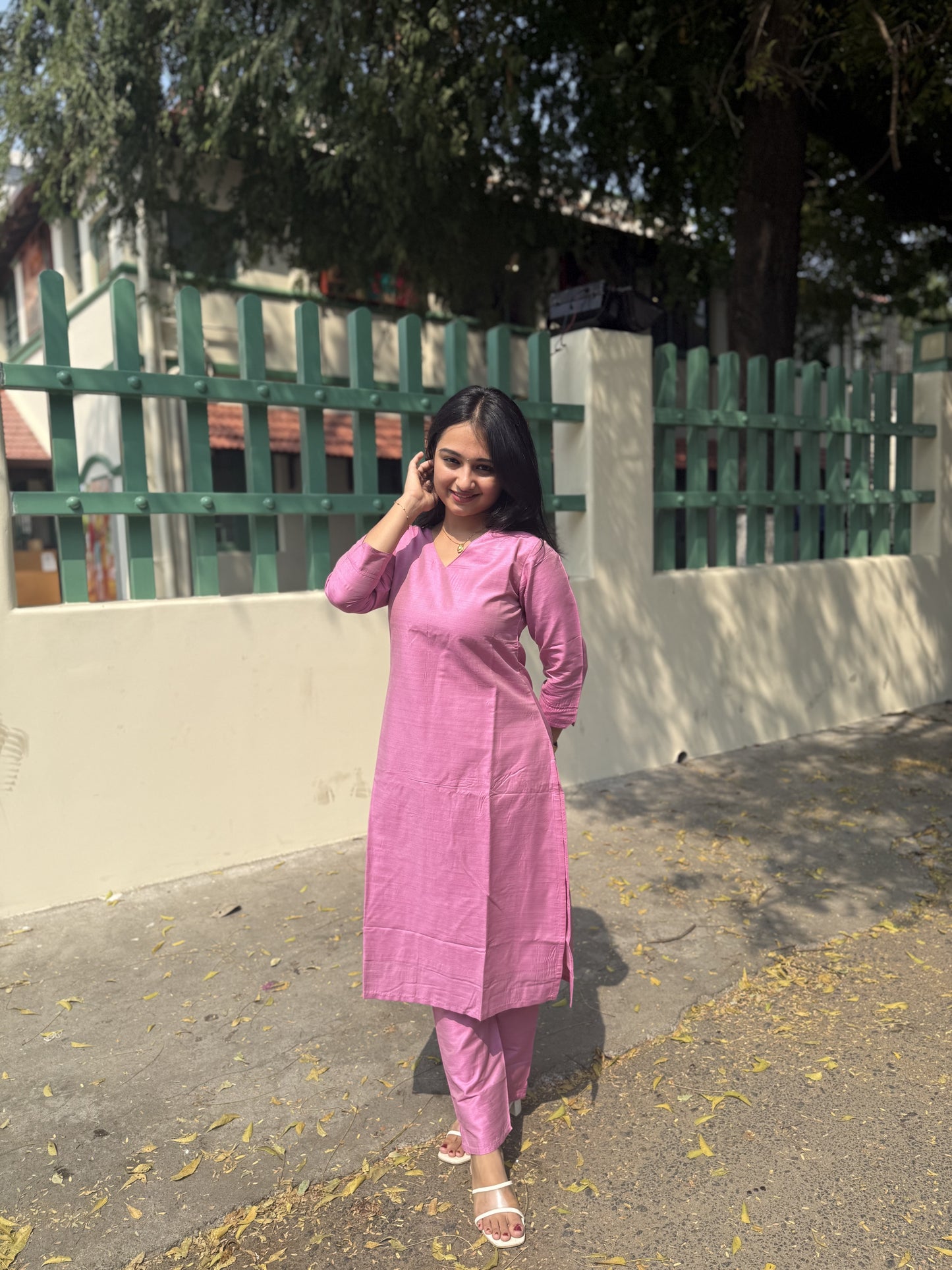 Raw Silk Co-ord Set Plain