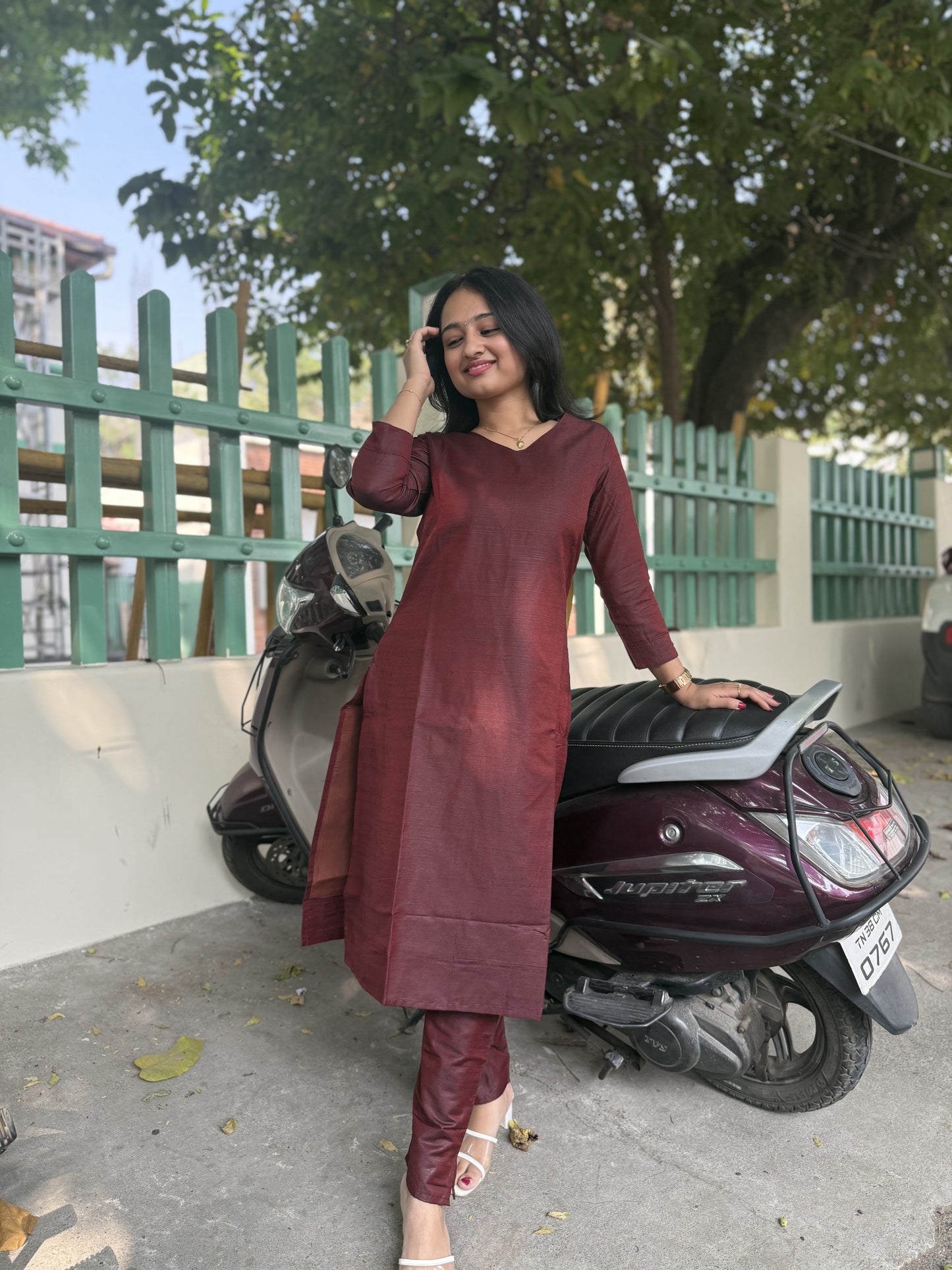 Raw Silk Co-ord Set Plain