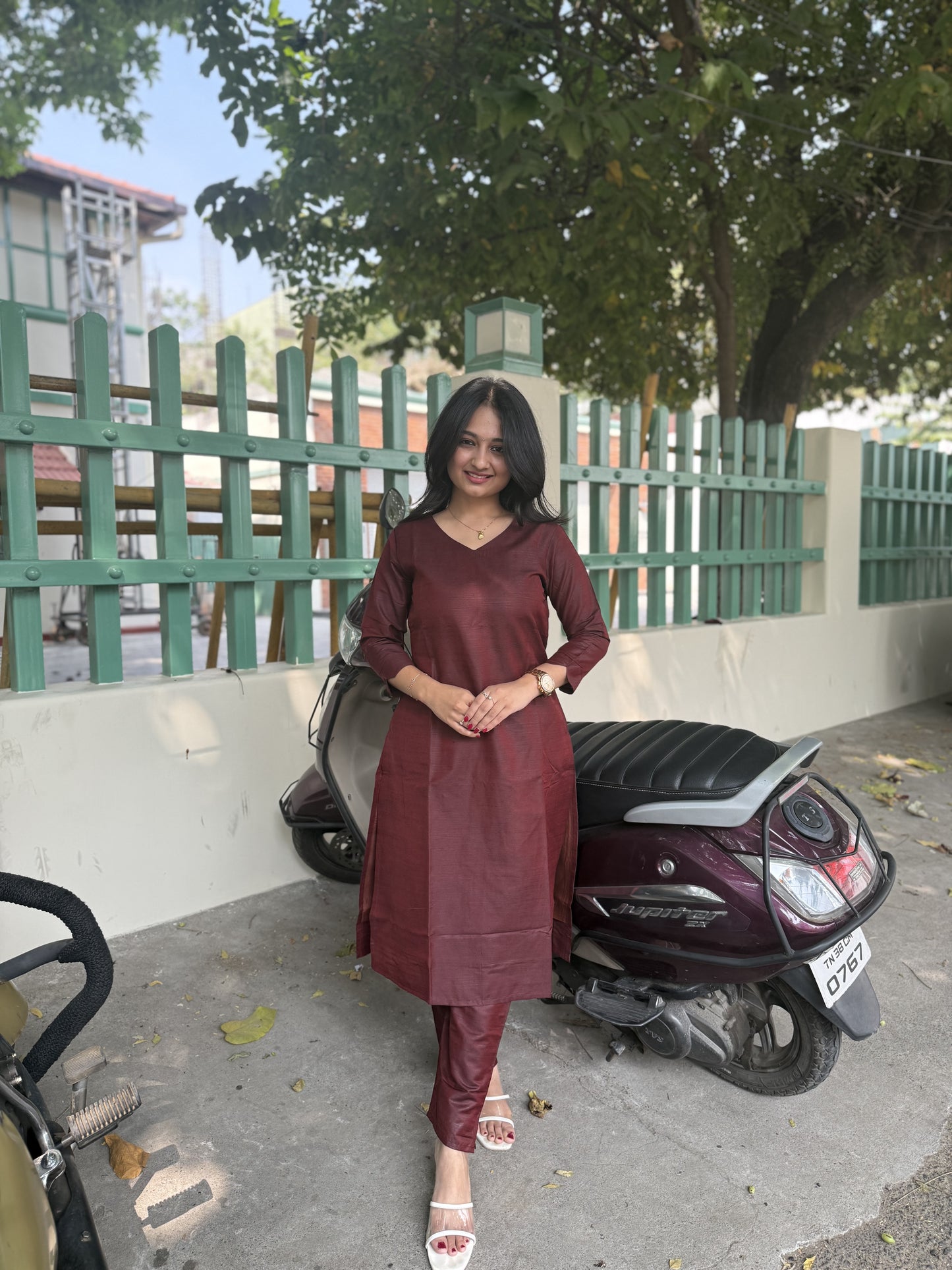 Raw Silk Co-ord Set Plain