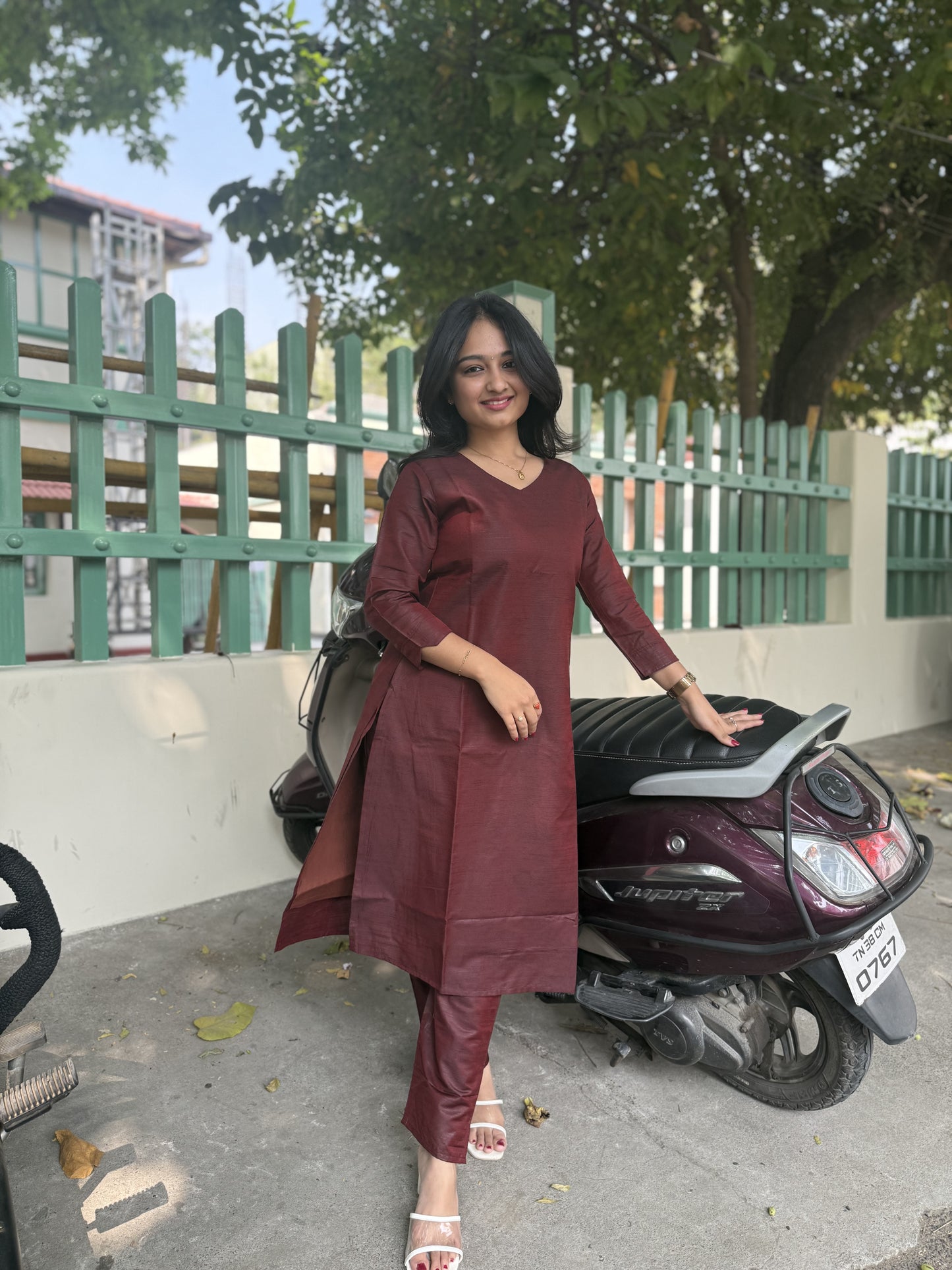 Raw Silk Co-ord Set Plain