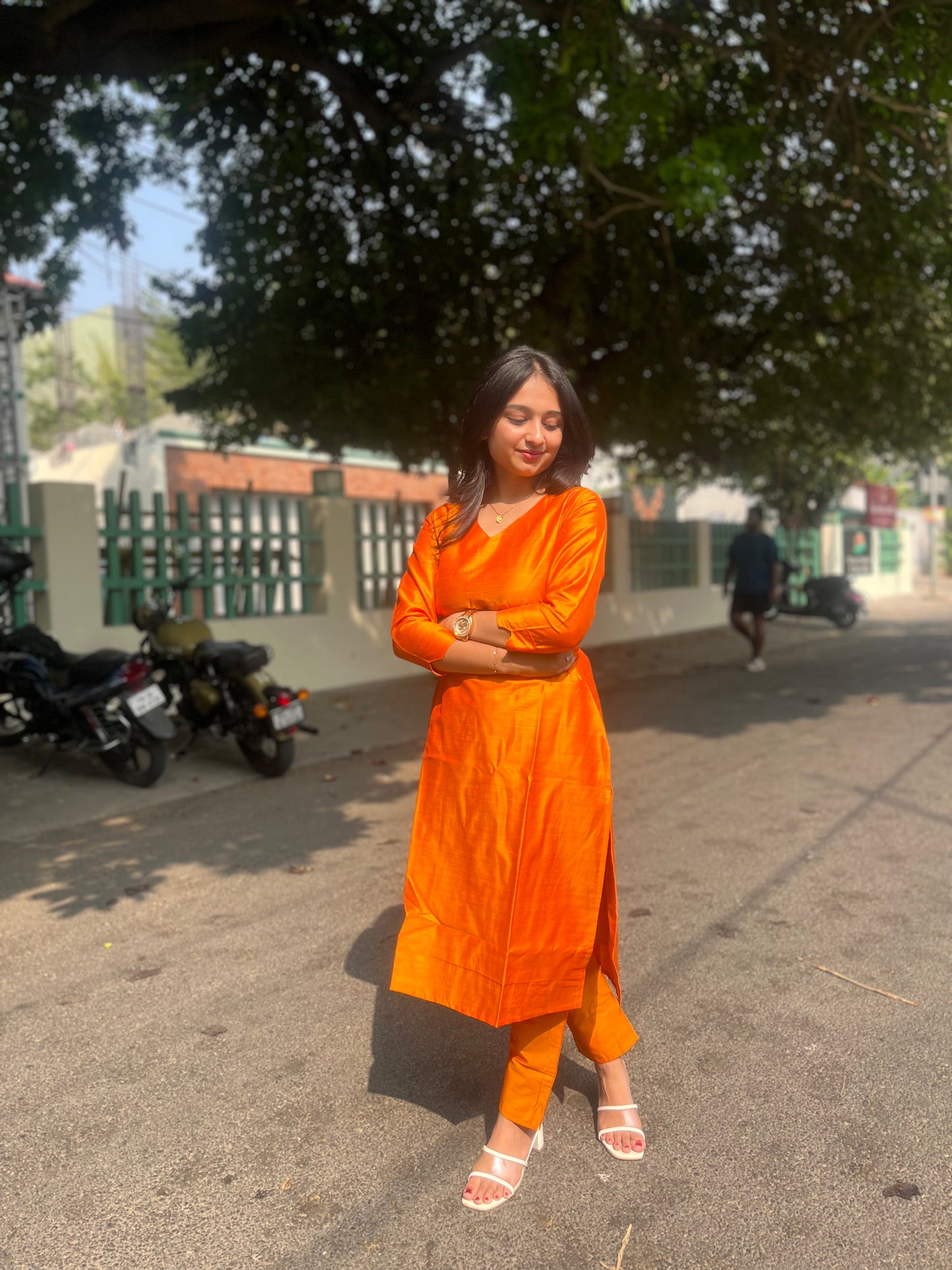 Raw Silk Co-ord Set Plain