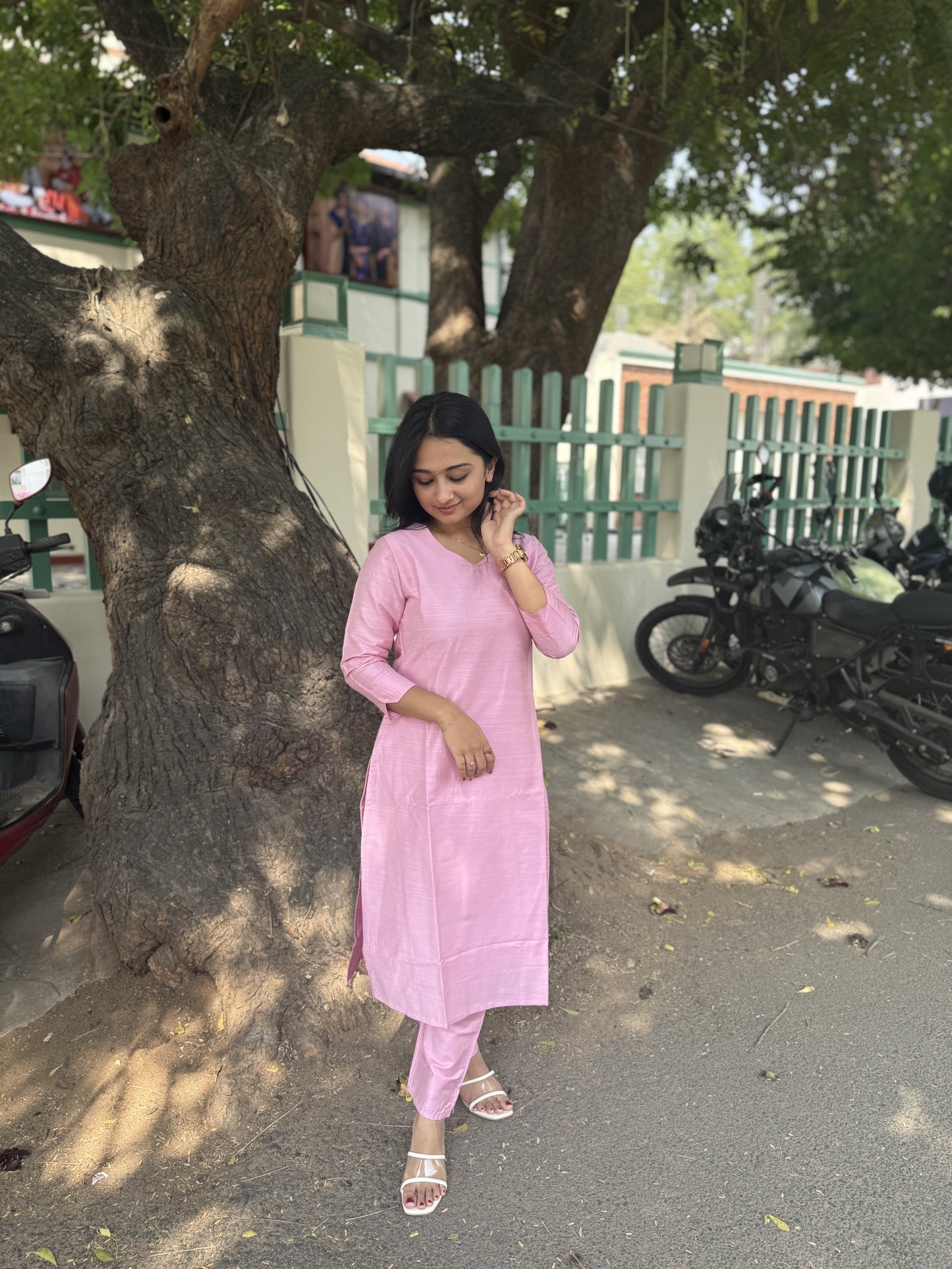Raw Silk Co-ord Set Plain