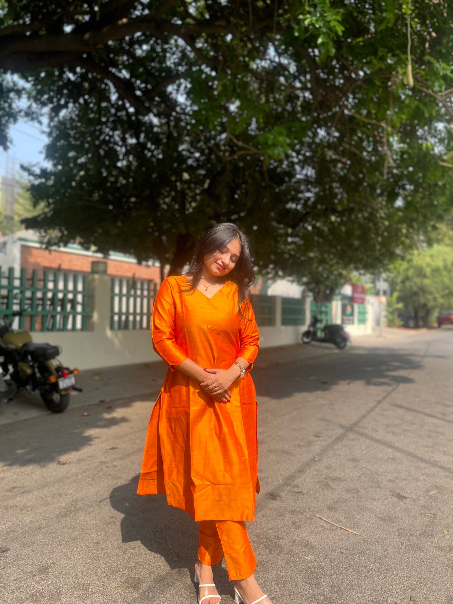 Raw Silk Co-ord Set Plain