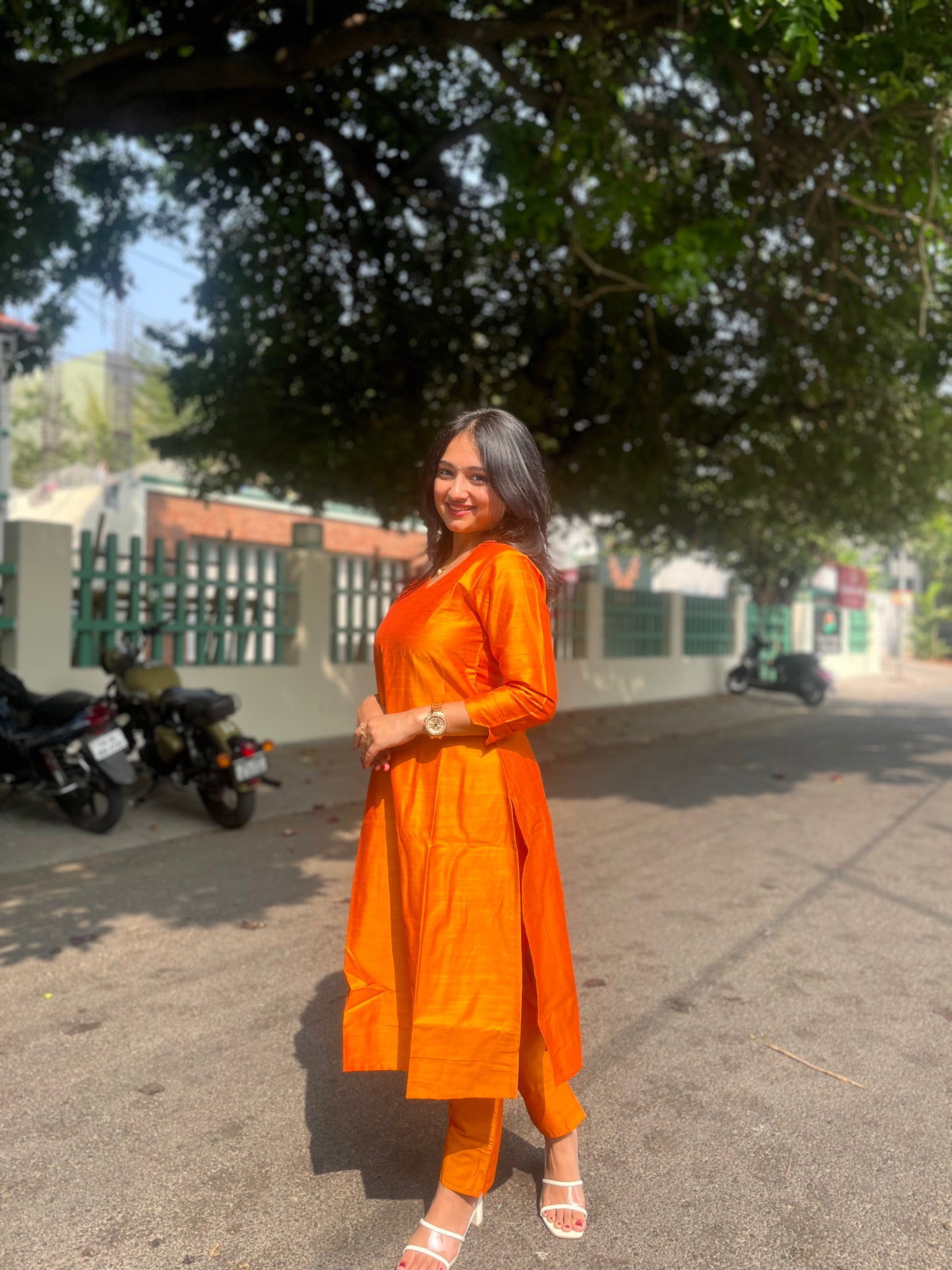 Raw Silk Co-ord Set Plain