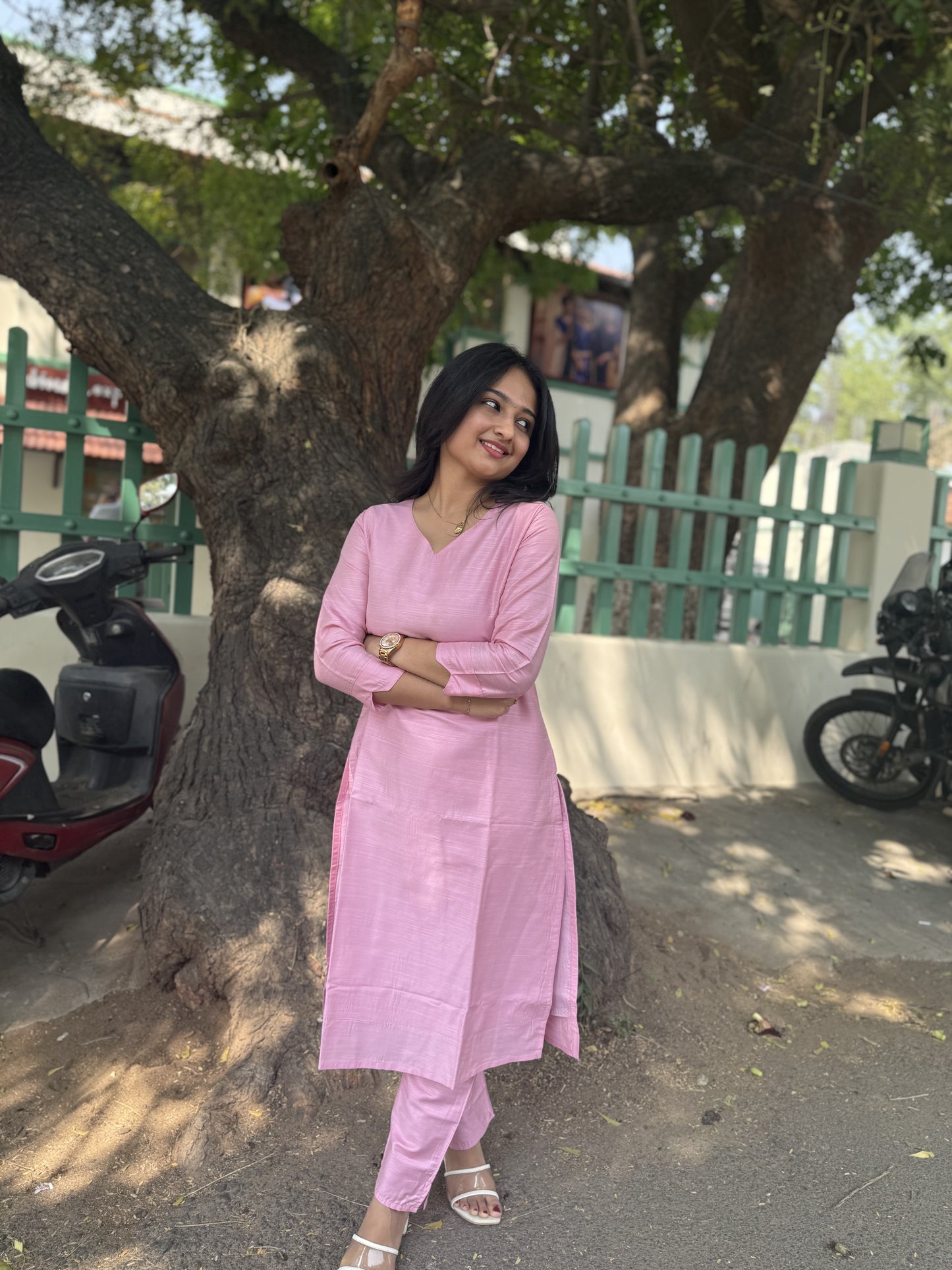 Raw Silk Co-ord Set Plain