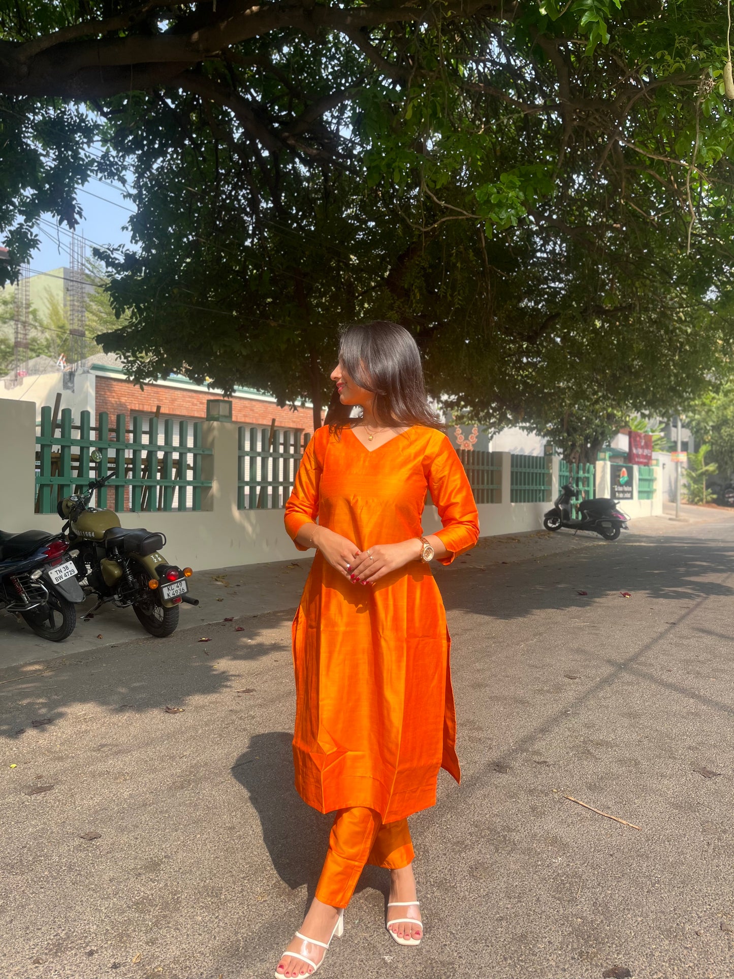 Raw Silk Co-ord Set Plain