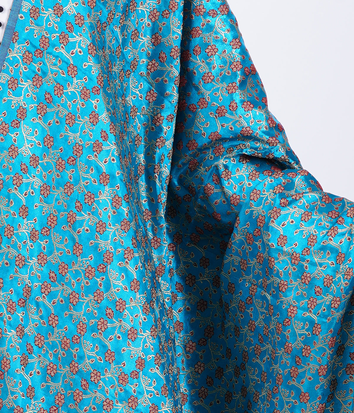 Women's Jacquard Floral Design Dupatta with Tassel Work - Anandha Blue