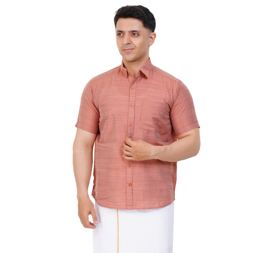 Fashily Men's Traditional Half Sleeve Shirt for Men | Ethnic Half Hand Shirts for Men Regular Fit Shirt