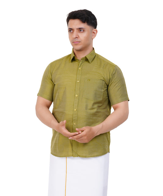 Fashily Men's Traditional Half Sleeve Shirt for Men | Ethnic Half Hand Shirts for Men Regular Fit Shirt