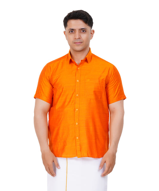 Fashily Men's Traditional Half Sleeve Shirt for Men | Ethnic Half Hand Shirts for Men Regular Fit Shirt