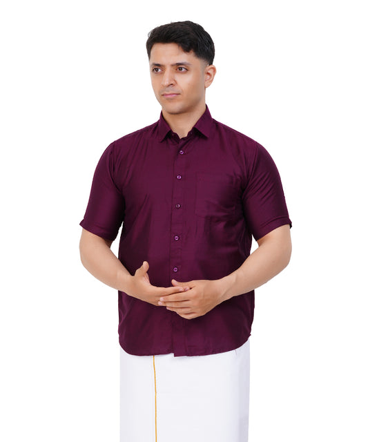 Fashily Men's Traditional Dobby Half Sleeve Shirt for Men Men Shirt | Ethnic Dobby Half Hand Shirts for Men